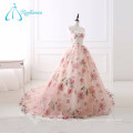 Lace Up Scoop capilla tren Organza baratos baratos Muestra de Quinceañera Vestidos